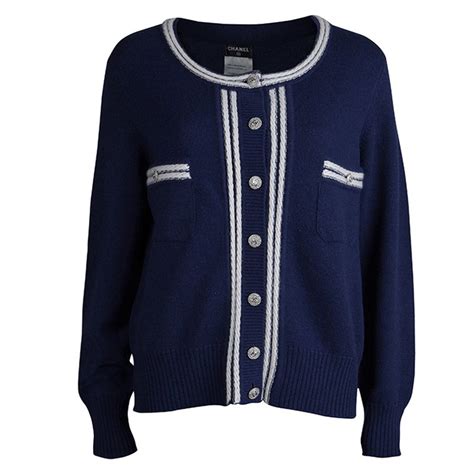 chanel cardigan blue white|Chanel cardigans for women.